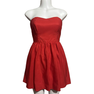 Elegant Red Strapless Mini Dress sz Small